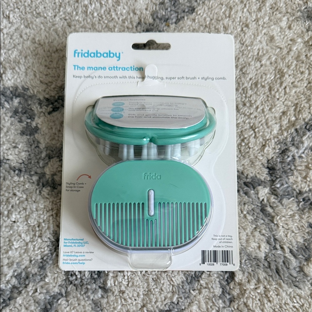 Fridababy Green Head-Hugging Hair Brush + Comb - Picture 2 of 2